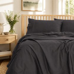 Queen Bamboo Cotton Sheet Set 1000TC Flat Fitted Pillowcases Bedroom Bedding