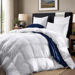 Goose Feather Down Quilt 500GSM Super King Bed All-Season Warm Lightweight