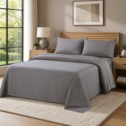 King Size Sheet Set 1200TC Satin Weave 4 Piece Bedding Flat Fitted Pillowcases