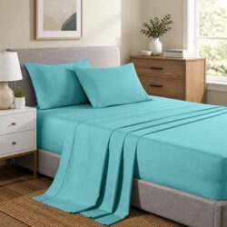 Bamboo Cooling Sheet Set King Size 2000TC Bedding Aqua Breathable Moisture