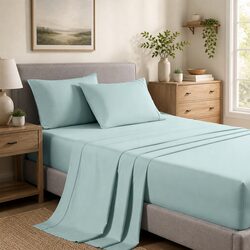 Bamboo Cooling Sheet Set 2000TC Single Bed Bedding Frost Colour Moisture Wicking