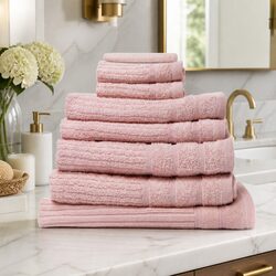 Egyptian Cotton 600 GSM 8 Piece Towel Pack Bath Hand Face Towels Bath Mat