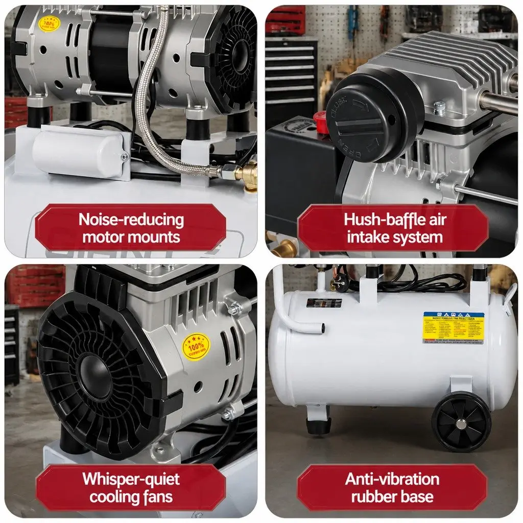 Air Compressor Portable 24L Tank Quiet Oil-Free Electric Power