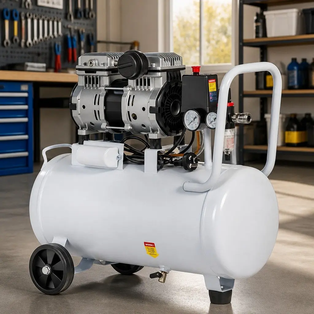 Air Compressor 30L Quiet Oil-Free Portable 40L/Min 0.75HP White