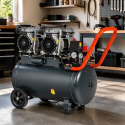 50L Air Compressor 3.0HP Oil-Free Portable Tyre Inflator Quiet 200L/Min Spray