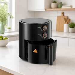 4L Air Fryer Knob Control Black Kitchen Cooking Appliance 1500W Rotary Panel