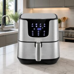 Air Fryer 7L LCD Touch Control Black Stainless Steel Kitchen Cooking Frying