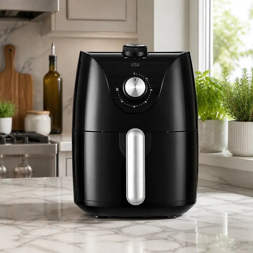 Air Fryer 2.5L Capacity Knob Control Black Kitchen Cooking Appliance
