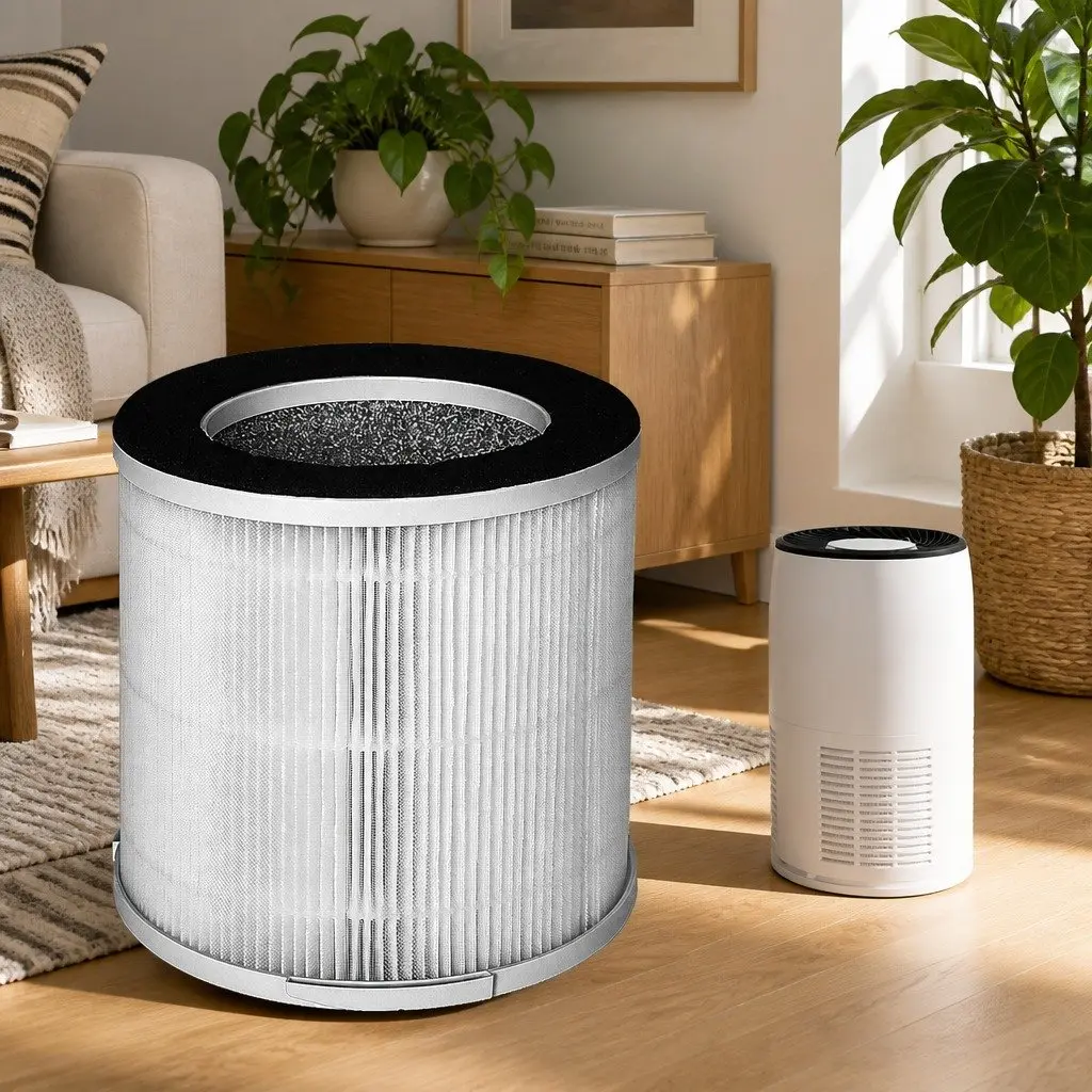 Air Purifier Replacement Filter 3-Layer HEPA Photocatalyst Filtration System 17cm Diameter 15cm Height