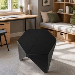 4PC Puzzle Stackable Bar Stools Black Modern Design Comfortable Seating