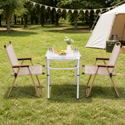 3pc Camping Set Folding Table Chairs Outdoor Portable Picnic Patio Furniture