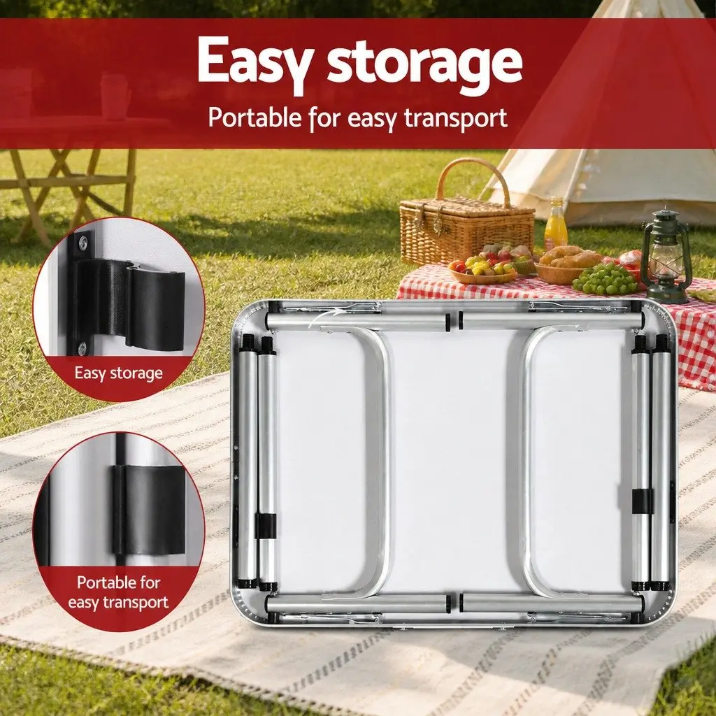 3 Piece Camping Set Folding Table and Chairs Lightweight Portable Outdoor Picnic Furniture