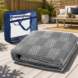 Annex Matting 7x2.5M Grey Caravan Floor Mat 600GSM Hollow Mesh Design Camping