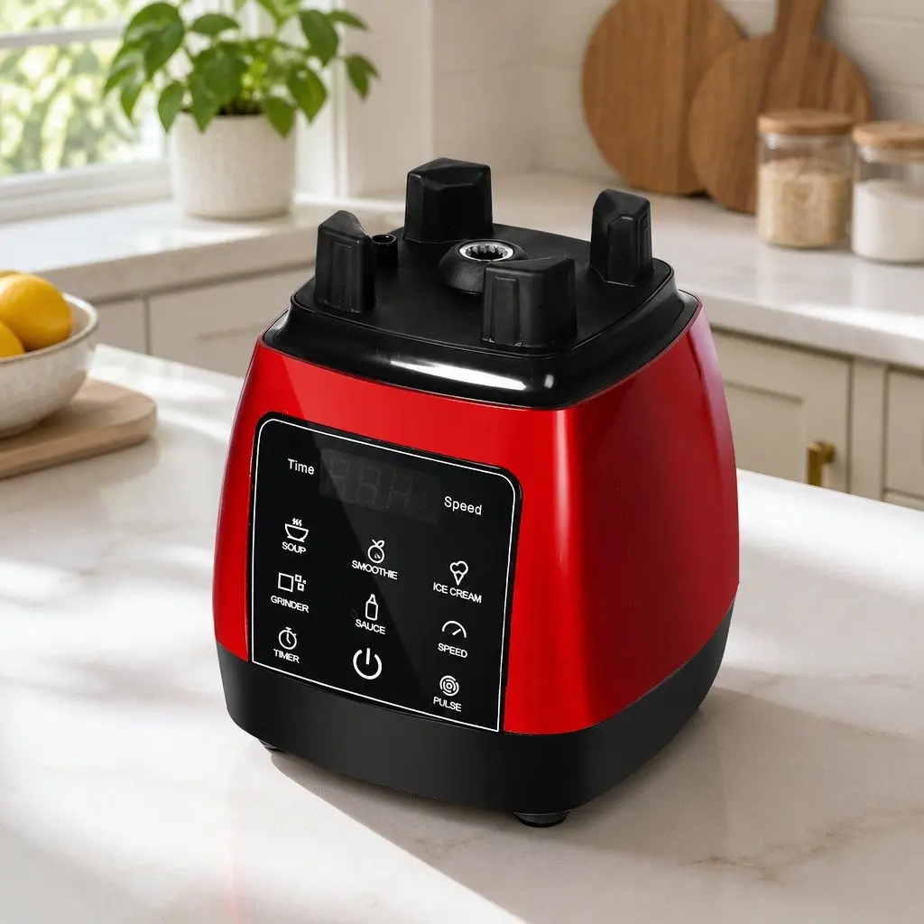 Commercial Blender 2L Capacity 1600W Power 10 Speed Settings Touch Panel Black