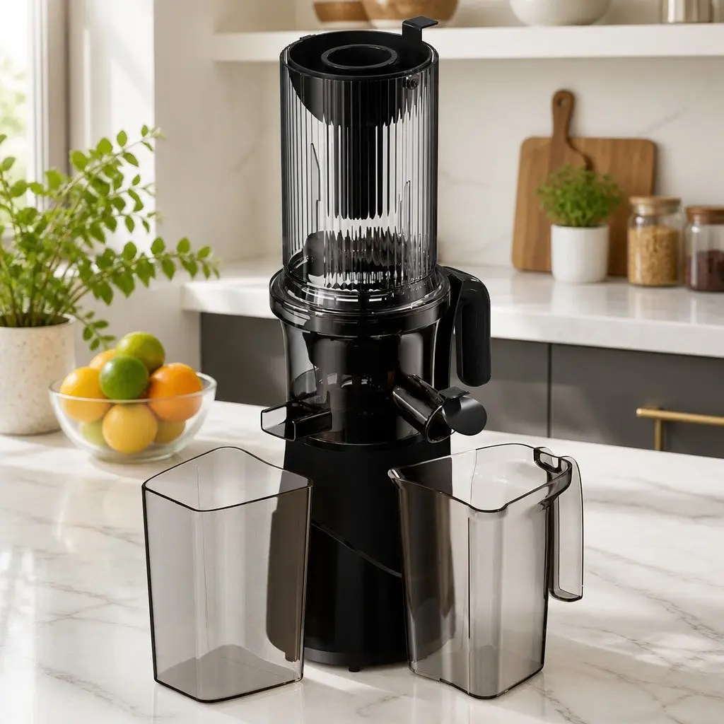 Cold Press Juicer Low-Speed Masticating 200W Black Stainless Steel