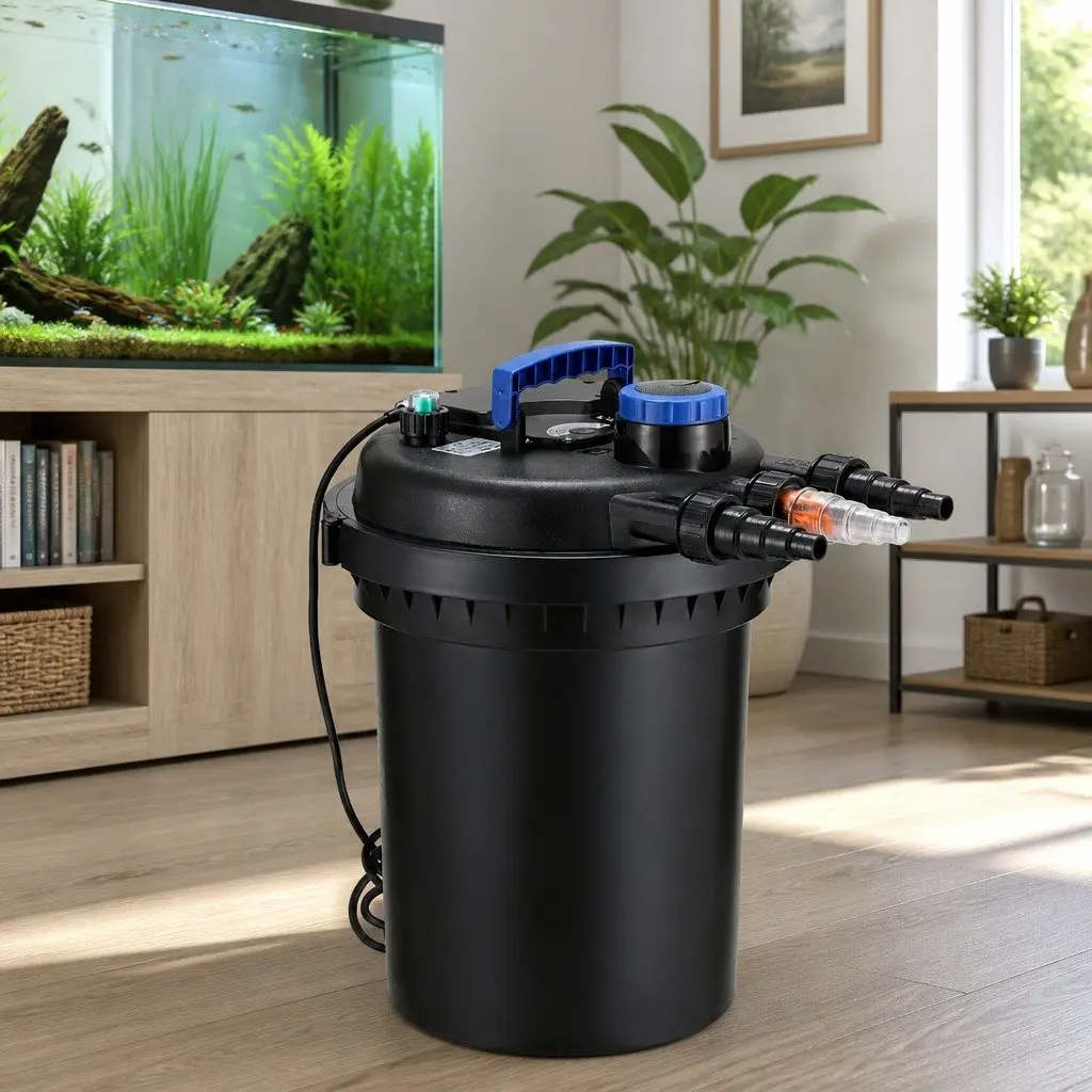 External Canister Aquarium Filter High Efficiency 10000L/H Black