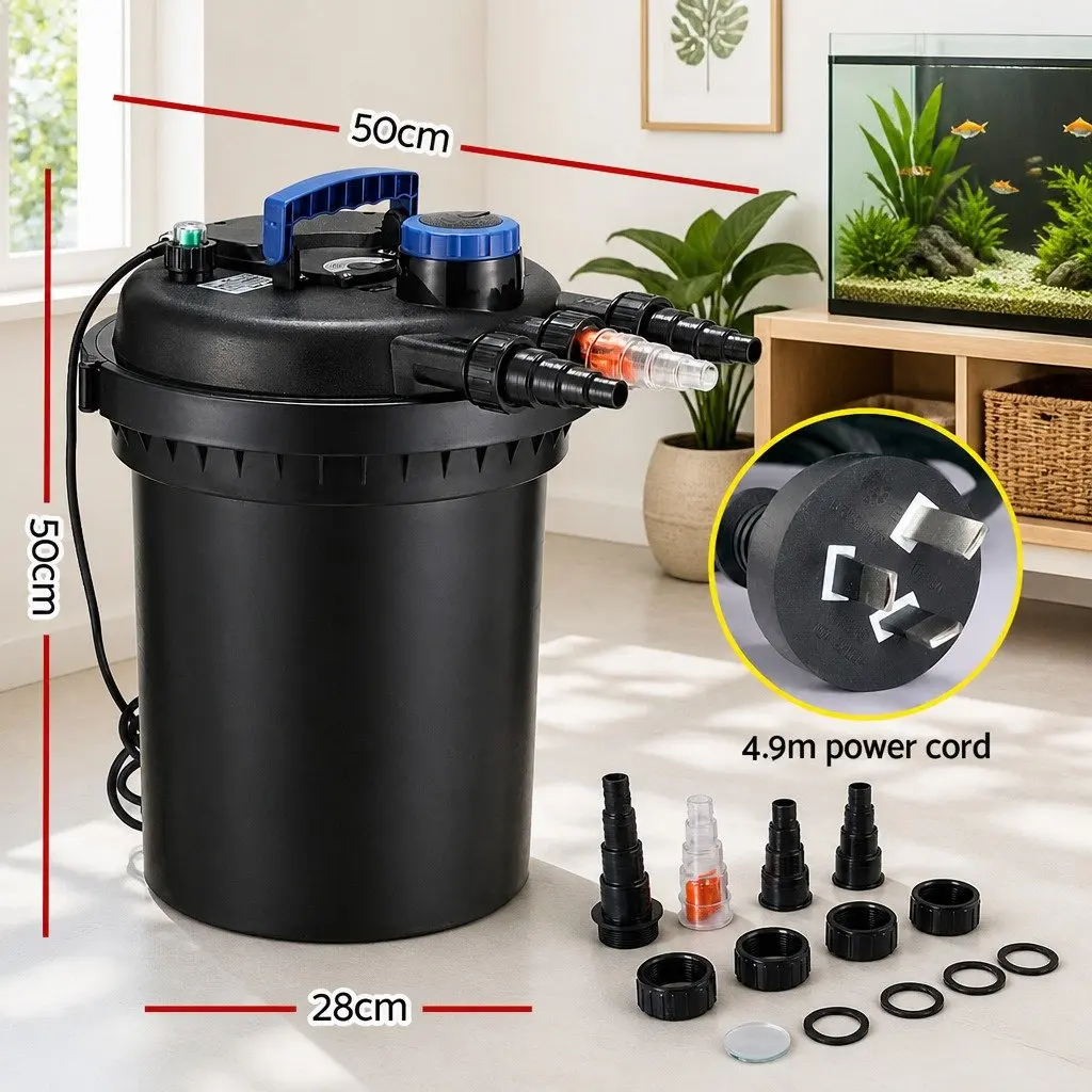 External Canister Aquarium Filter High Efficiency 10000L/H Black