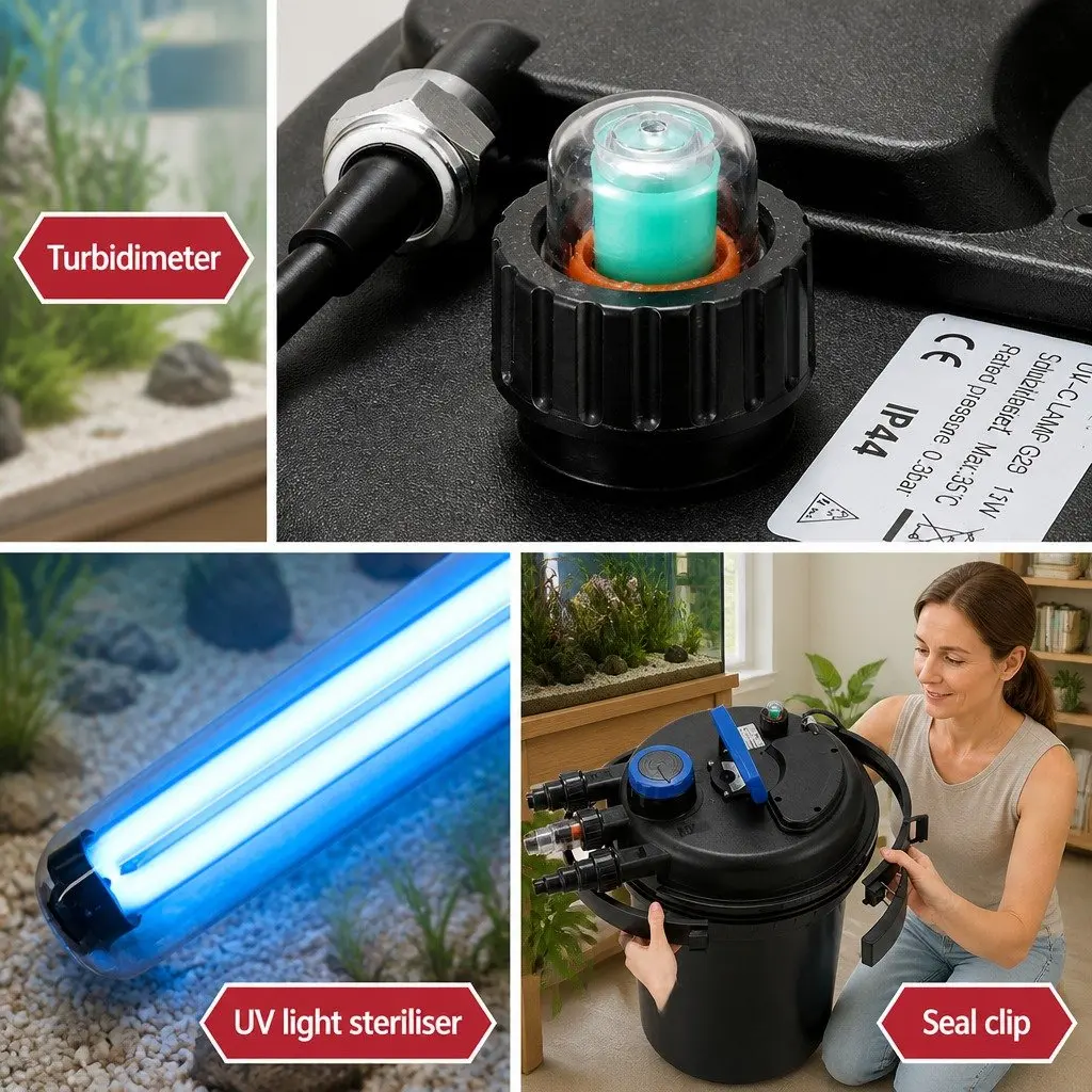 External Canister Aquarium Filter High Efficiency 10000L/H Black