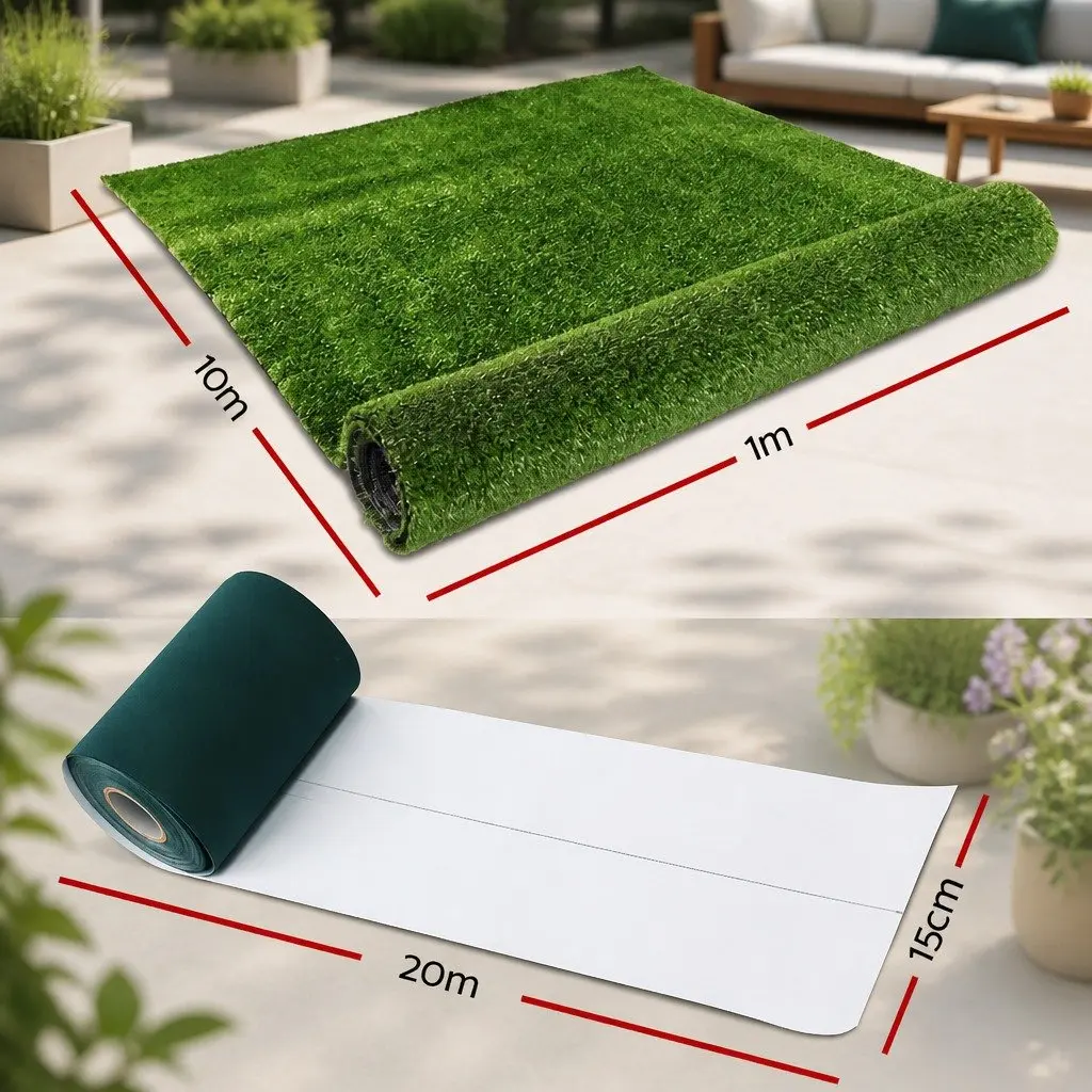 Artificial Grass Synthetic Turf 1x10m Olive Green 17mm Pile Fake Lawn