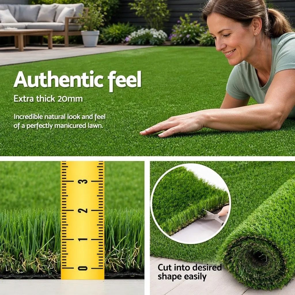 Artificial Grass Synthetic Turf 20mm Thick Natural Four-Tone Colour 20SQM for Lawn Garden Backyard
