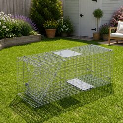 Animal Trap Cage Humane Live Capture Possum 79x28cm Collapsible Spring Door