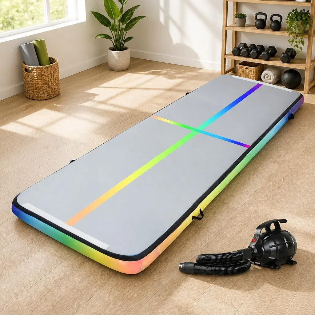 Air Track Gymnastics Mat 4M Inflatable Tumbling Exercise Pad with Electric Pump