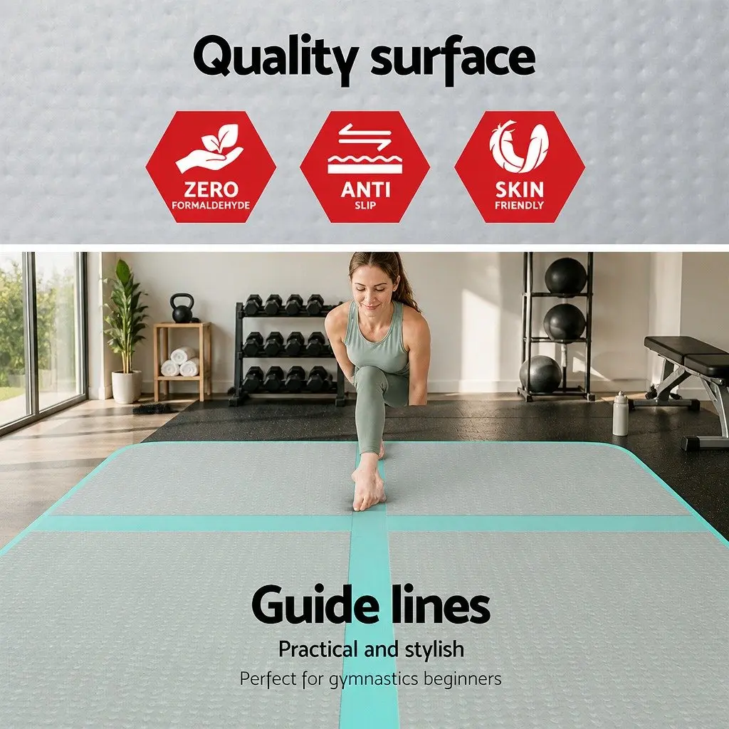 Inflatable Air Track Mat 4M Gymnastics Training Exercise Black