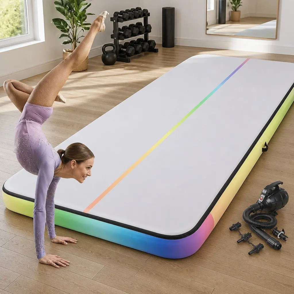 Air Track Mat Inflatable Gymnastics Tumbling Training 6M Multicolour or Black
