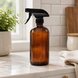Amber Glass Spray Bottles 500ml Trigger Nozzle Mist Stream Mode Set of 4