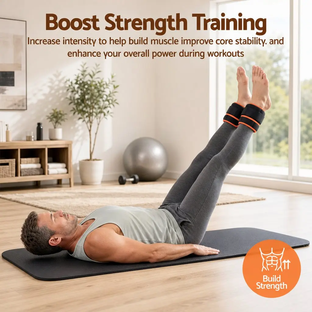 Adjustable Ankle Weights Removable Sandbags 34.5L x 14W cm Black with Orange Border