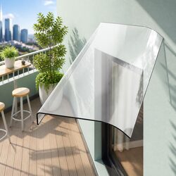 Window Door Awning 0.4mx1m Transparent PET Polycarbonate Sheet UV Rain Resistant