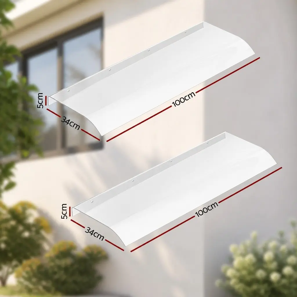 Window Door Awning UV Rain Protection 0.4m x 2m Transparent Polycarbonate Sheet