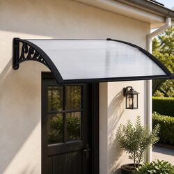 Window Door Awning 0.8M x 1M Transparent PC Panel Canopy Balcony Cover
