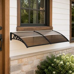 Window Door Awning 0.8m x 2m Polycarbonate Panel Shade Cover Bracket