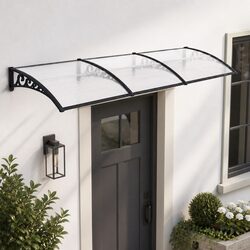 Window Door Awning 0.8mx3m Transparent PC Panel Canopy Balcony Cover