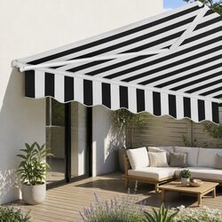 Retractable Folding Arm Awning Motorised Remote Control Sunshade Patio Garden 3M
