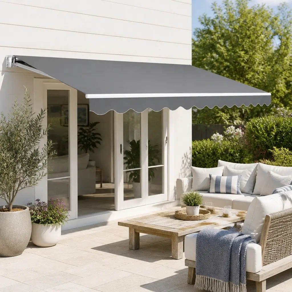 Retractable Folding Arm Awning Motorised Sunshade 3m x 2.5m Garden Patio