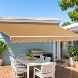 Retractable Folding Arm Awning Motorised 4M x 3M Sunshade Patio Garden Shade