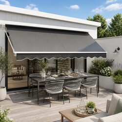 Retractable Folding Arm Awning Motorised Sunshade Patio Garden 4.5M x 2.5M