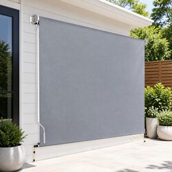 Outdoor Retractable Screen Awning 3M x 2.5M Roll Down Shade Blind Grey