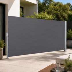 Retractable Side Awning Sun Shade Outdoor Blinds 1.4x3M Grey Patio Screen