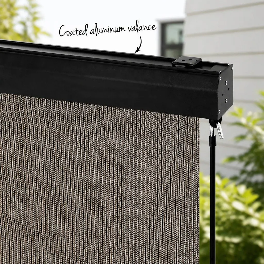 Retractable Awning Hand Crank 3M x 2.5M Brown Outdoor Roll Down Blind