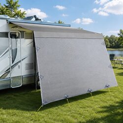18ft Caravan RV Awning Fabric Privacy Screen Roll Out Sun Shade Grey 5.2M