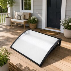 Window Door Awning 1mx1.2m Transparent PC Panel Outdoor Sun Rain Protection