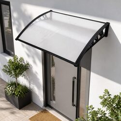 Window Door Awning 1m x 1.5m PC Panel Outdoor Canopy Shade Cover Protection