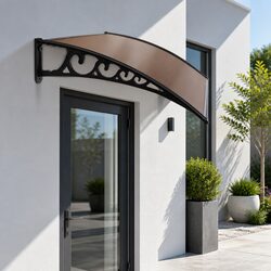 Window Door Awning 1m x 1.2m Outdoor Shade Canopy PC Panel Modern Design