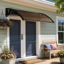Window Door Awning Canopy 1m x 2m Outdoor Shade Cover DIY Installation Brown