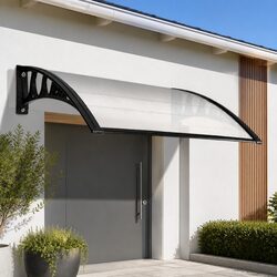 Window Door Awning 1m x 6m Transparent PC Panel Canopy Balcony Cover Shade