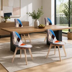 Dining Chairs Set of 4 Fabric Retro DSW Kitchen Seat Replica Eiffel Style