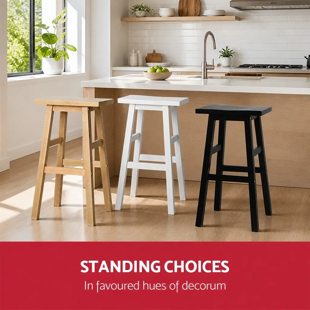 Bar Stools Solid Beech Wood Construction Natural Light Wood Tone